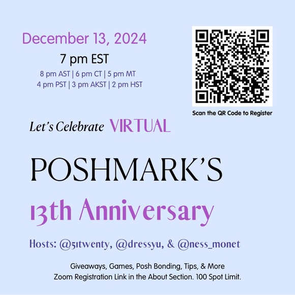 2024 Poshmark Turns 13th Virtual Celebration Anniversary Posh Party Birthday - Picture 6 of 12